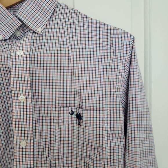 Palmetto Moon Long Sleeve Button Down Shirt Blue Pink Plaid Size Small - Picture 4 of 10